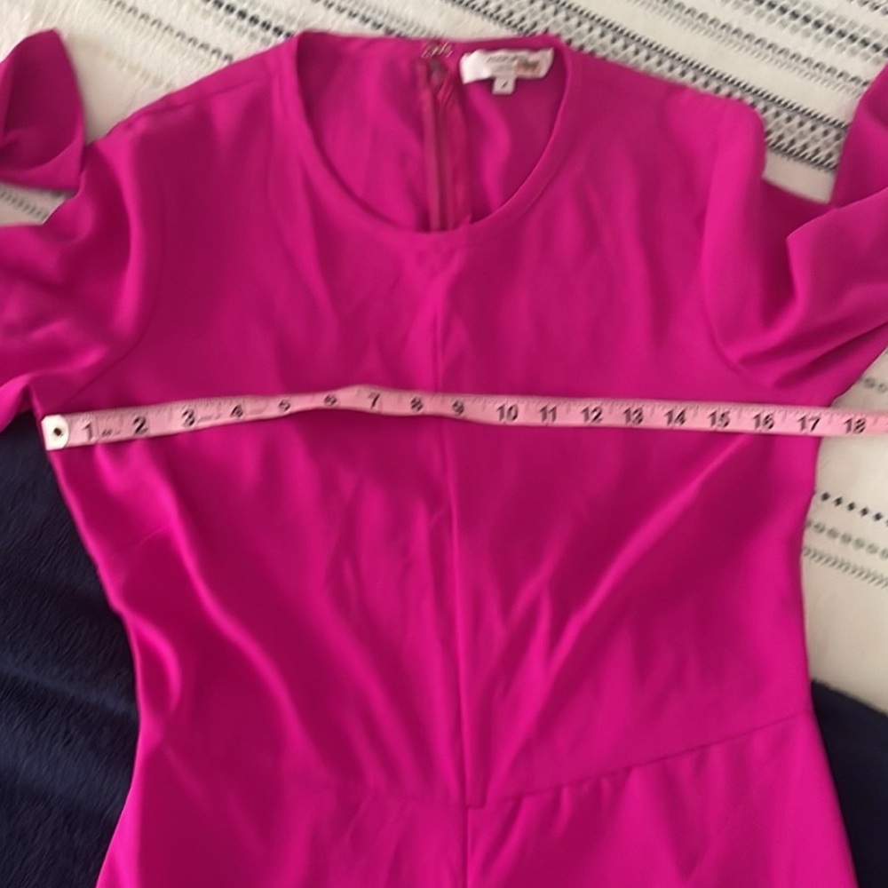 Adam Lippes Hot Pink Long-Sleeve Wide-Leg Jumpsuit - Picture 9 of 16